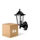 Flerpack 4x D'Lite Vägglampa Helora Svart | IP44 - Passande för 1x E27 - Rörelsesensor