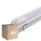 Flerpack 6x Noxion LED Allmänbruksarmatur Vattentät Armatur Poseidon V2.0 | incl. 1x Noxion LED Rör T8 Standard Output 9W 900lm - 840 Kallvit - 60cm
